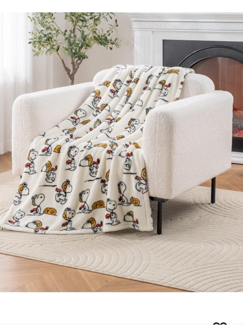 Berkshire Snoopy Printed Throw Blanket & Arora Peanut Snoopy Stuffed Animal - Picture 2 of 5